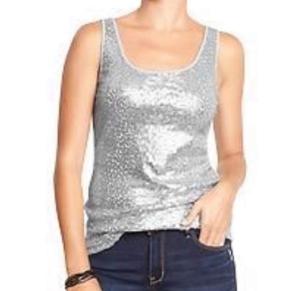Bebe Sequin (Sequence) Front  Burn Out Tank Top - Picture 1 of 7